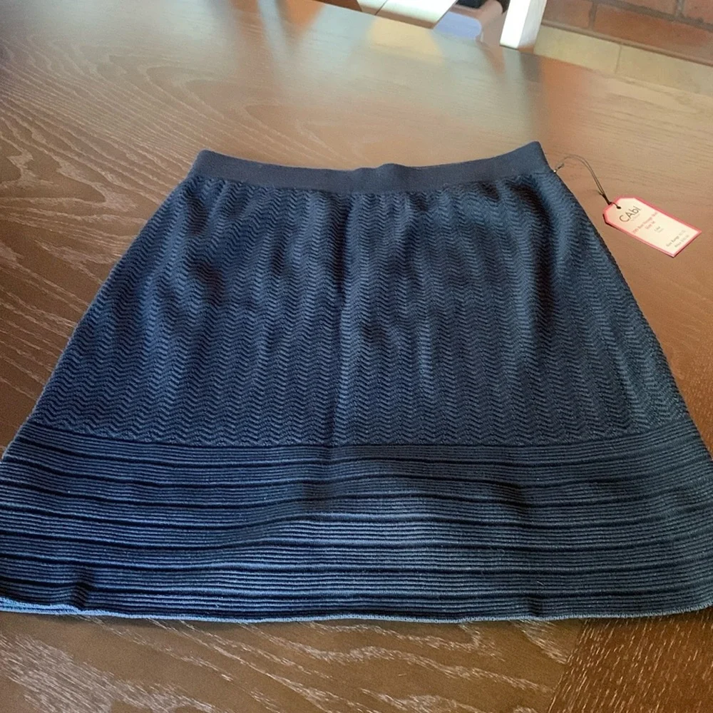 NWT Cabi Bon Voyage navy blue skirt midi length classic casual skirt Medium